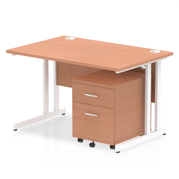 EE - Impulse 1200mm Cantilever Straight Desk With Mobile Pedestal