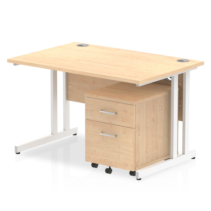 OE - Impulse 1200mm Cantilever Straight Desk With Mobile Pedestal