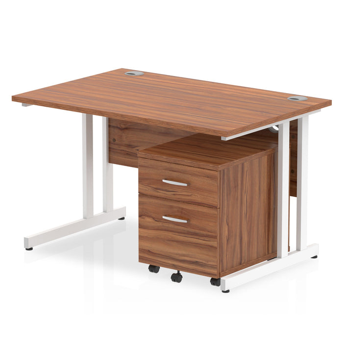 EE - Impulse 1200mm Cantilever Straight Desk With Mobile Pedestal
