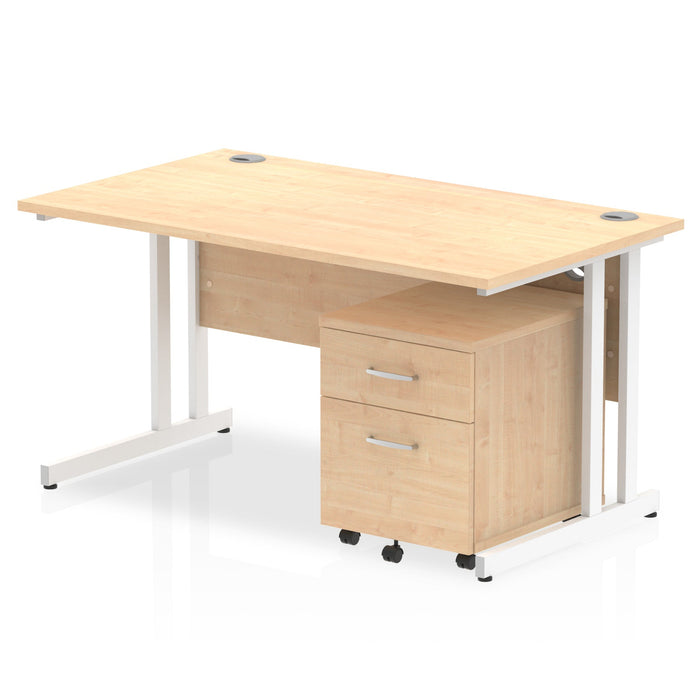 OE - Impulse 1400mm Cantilever Straight Desk With Mobile Pedestal