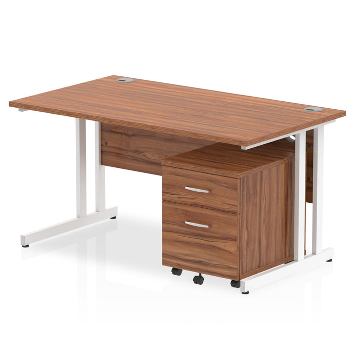 EE - Impulse 1400mm Cantilever Straight Desk With Mobile Pedestal