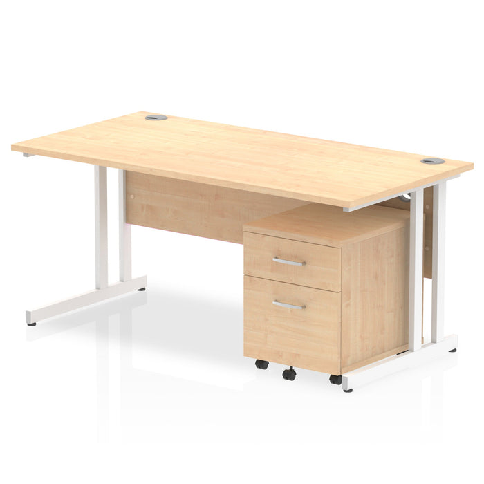 EE - Impulse 1600mm Cantilever Straight Desk With Mobile Pedestal