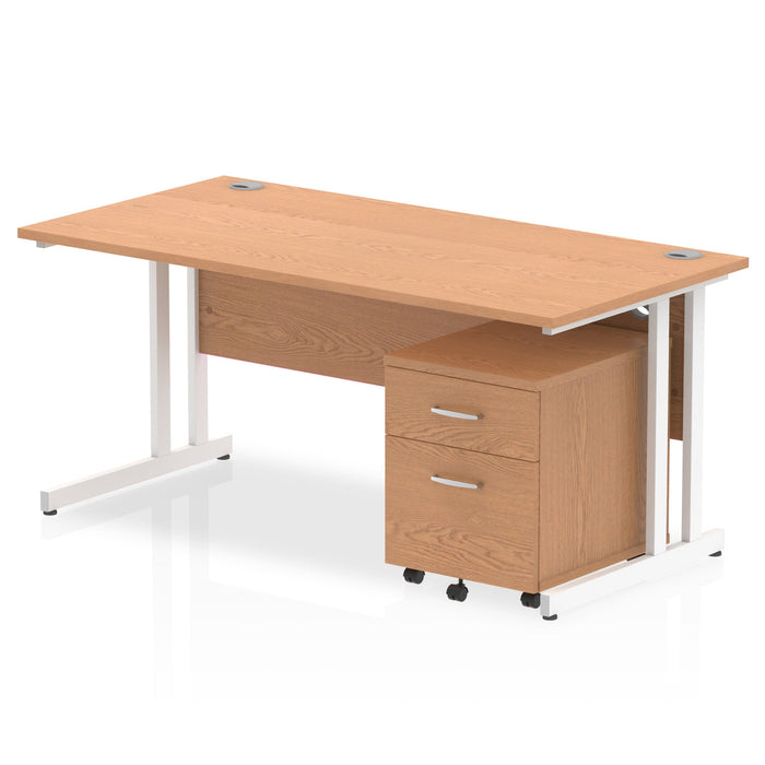 OE - Impulse 1600mm Cantilever Straight Desk With Mobile Pedestal