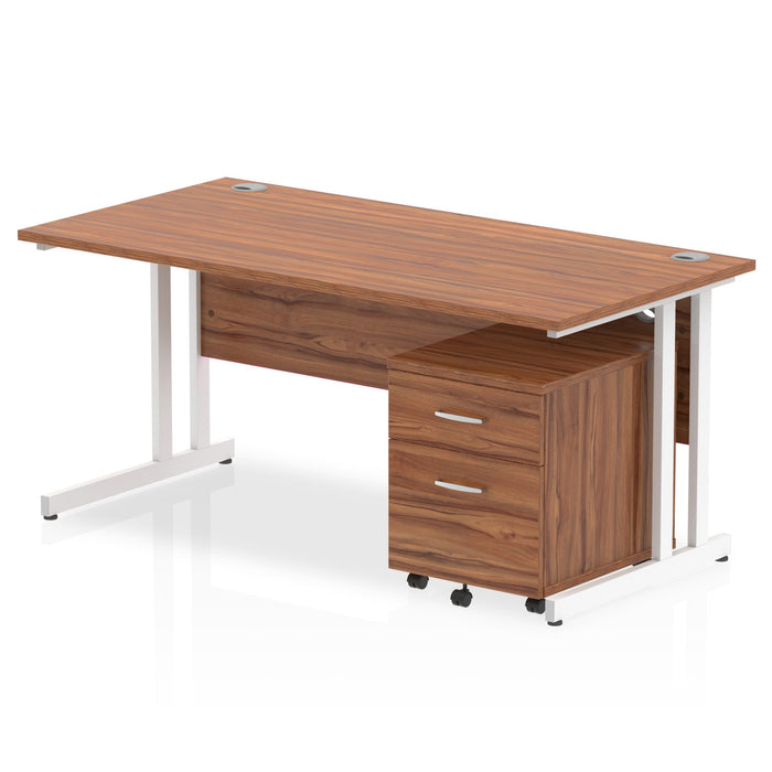 EE - Impulse 1600mm Cantilever Straight Desk With Mobile Pedestal