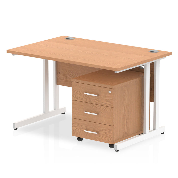 OE - Impulse 1200mm Cantilever Straight Desk With Mobile Pedestal