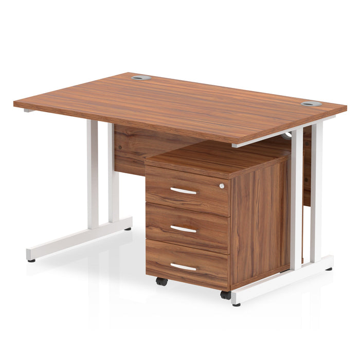 EE - Impulse 1200mm Cantilever Straight Desk With Mobile Pedestal