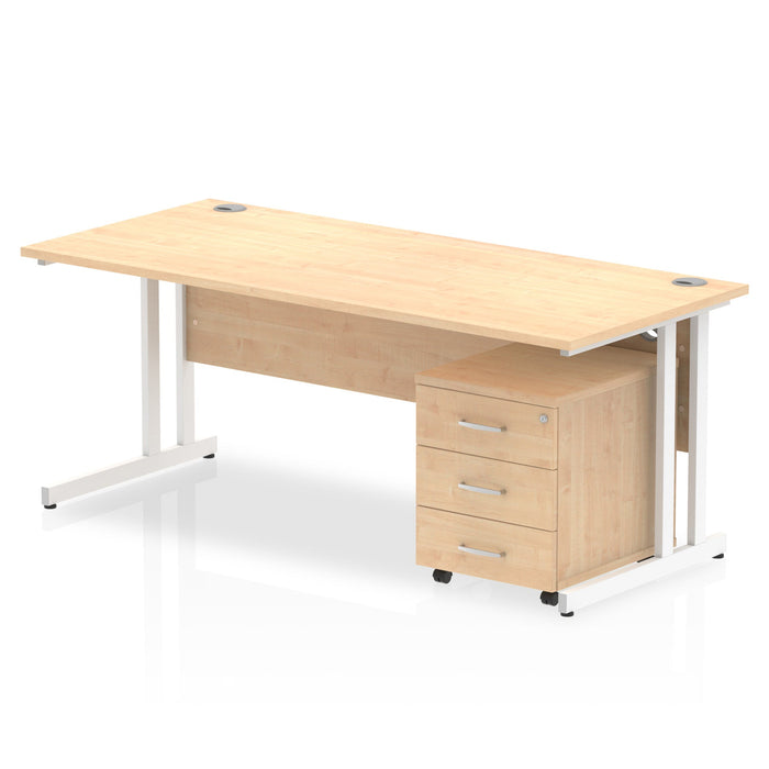 OE - Impulse 1800mm Cantilever Straight Desk With Mobile Pedestal