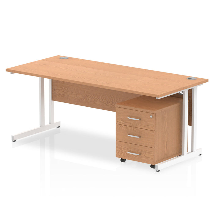 OE - Impulse 1800mm Cantilever Straight Desk With Mobile Pedestal