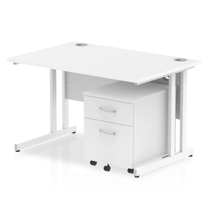 EE - Impulse 1200mm Cantilever Straight Desk With Mobile Pedestal