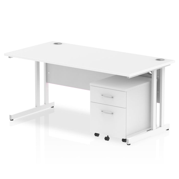 OE - Impulse 1600mm Cantilever Straight Desk With Mobile Pedestal