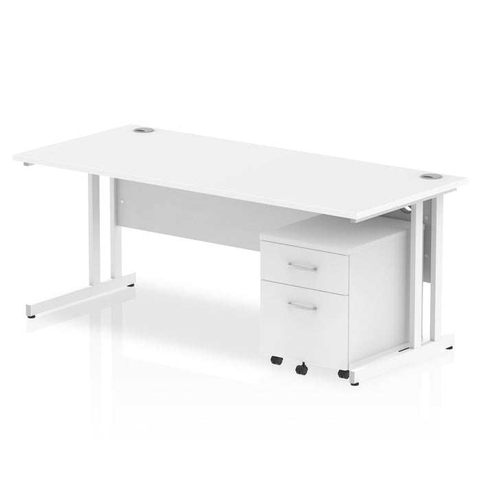 EE - Impulse 1800mm Cantilever Straight Desk With Mobile Pedestal