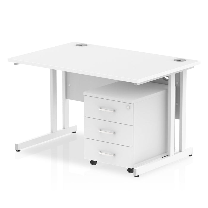 EE - Impulse 1200mm Cantilever Straight Desk With Mobile Pedestal