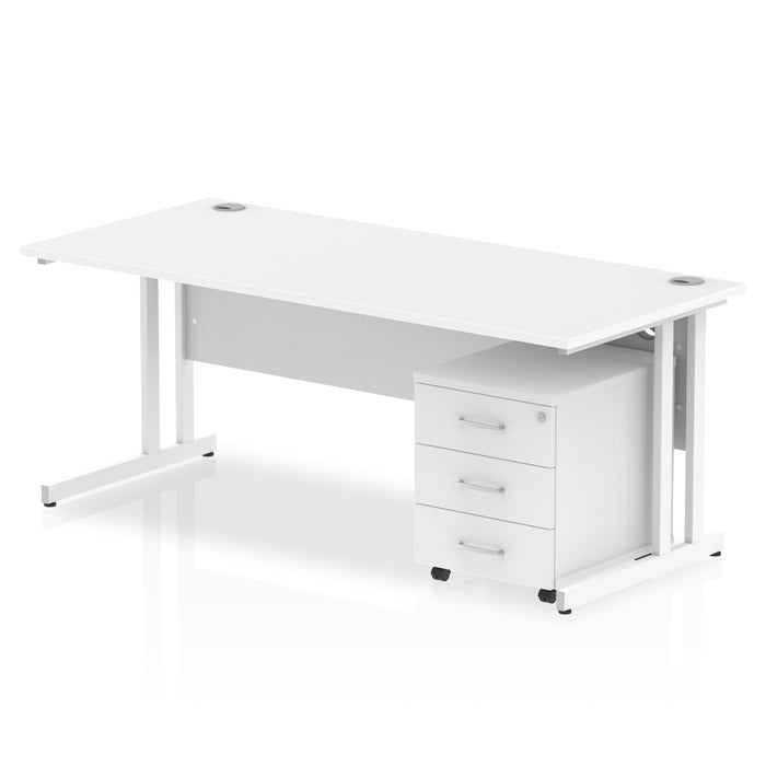 OE - Impulse 1800mm Cantilever Straight Desk With Mobile Pedestal