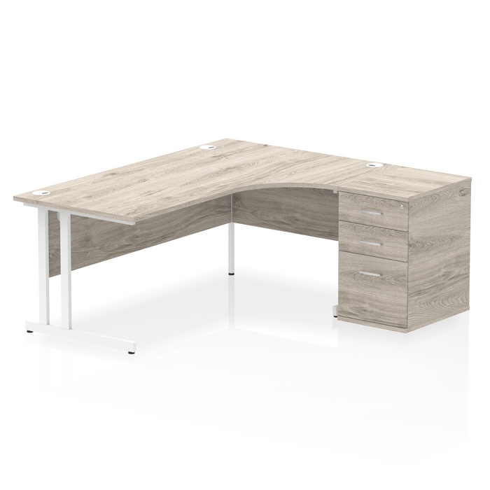 Impulse 1800mm Cantilever Right Crescent Desk Workstation