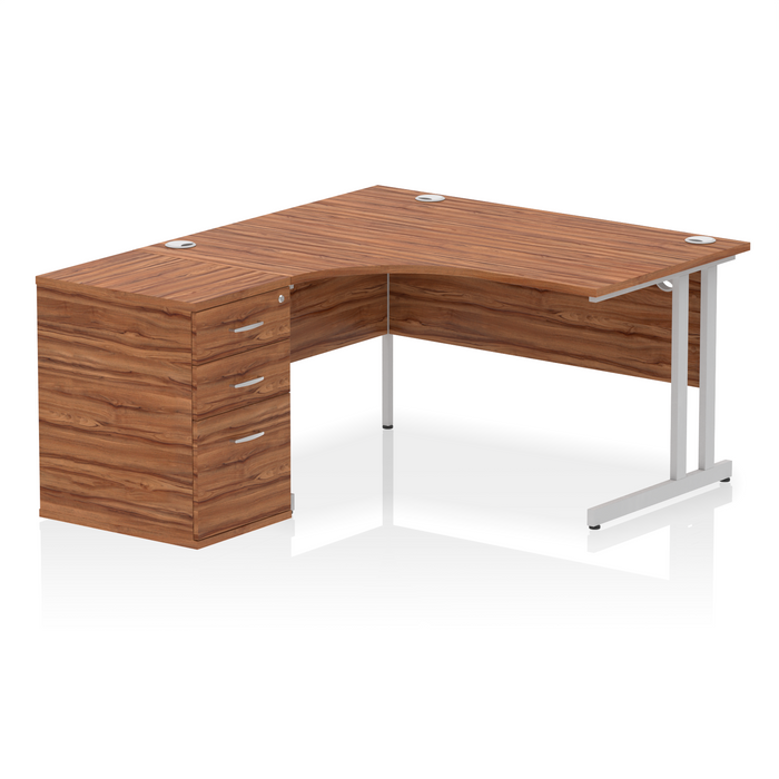 OE - Impulse 1400mm Cantilever Left Crescent Desk Workstation