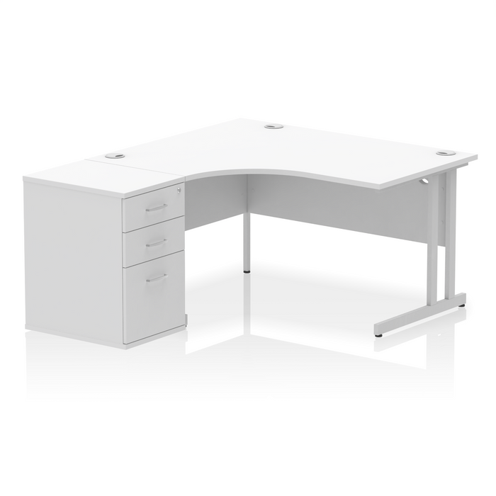 OE - Impulse 1400mm Cantilever Left Crescent Desk Workstation