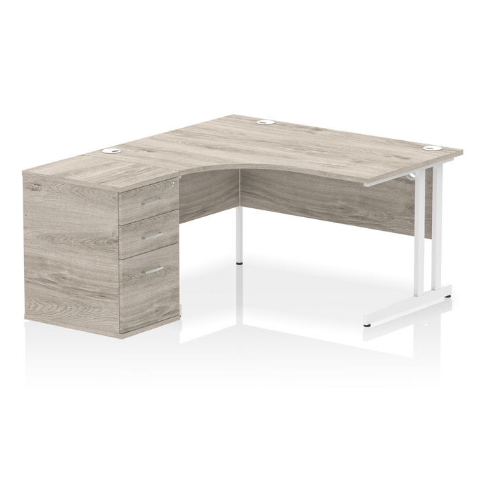 OE - Impulse 1400mm Cantilever Left Crescent Desk Workstation