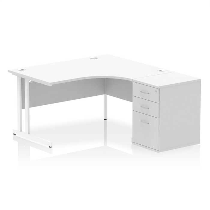 OE - Impulse 1400mm Cantilever Right Crescent Desk Workstation