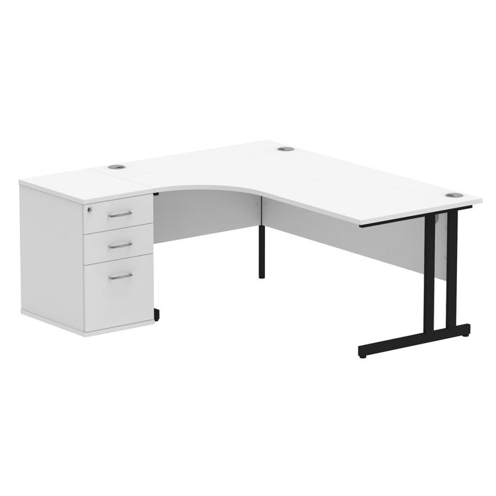 OE - Impulse 1800mm Cantilever Left Crescent Desk Workstation