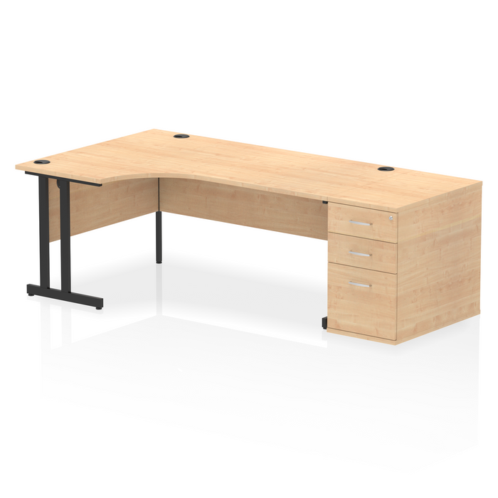 Impulse 1800mm Cantilever Left Crescent Desk Workstation