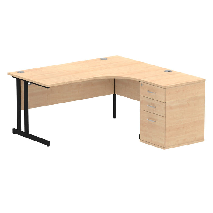 OE - Impulse 1600mm Cantilever Right Crescent Desk Workstation