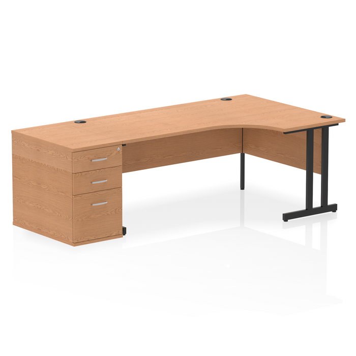 Impulse 1800mm Cantilever Right Crescent Desk Workstation