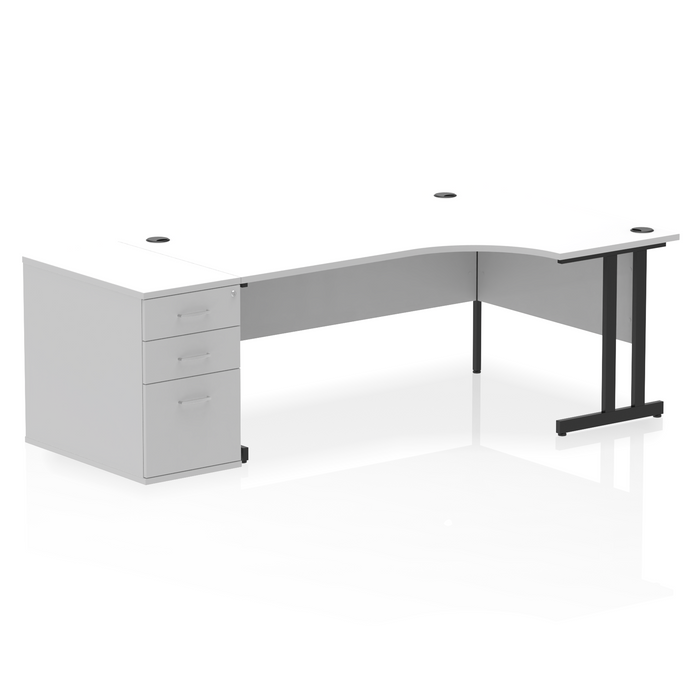 Impulse 1800mm Cantilever Right Crescent Desk Workstation