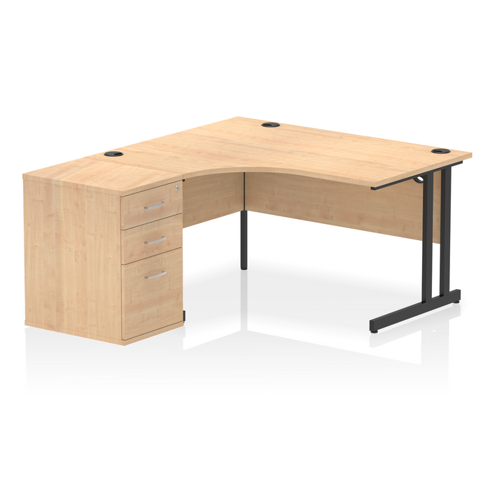 OE - Impulse 1400mm Cantilever Left Crescent Desk Workstation