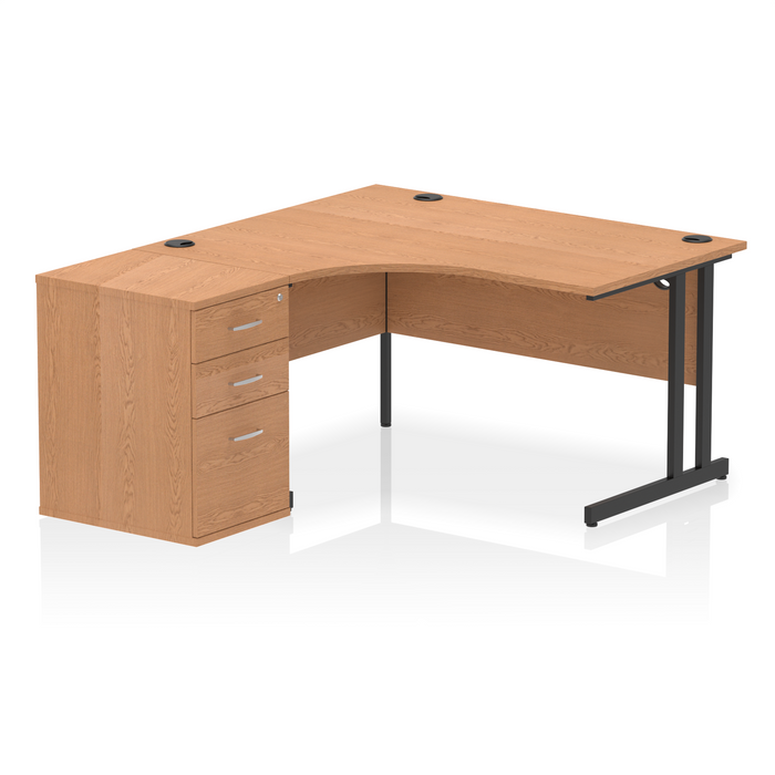 OE - Impulse 1400mm Cantilever Left Crescent Desk Workstation