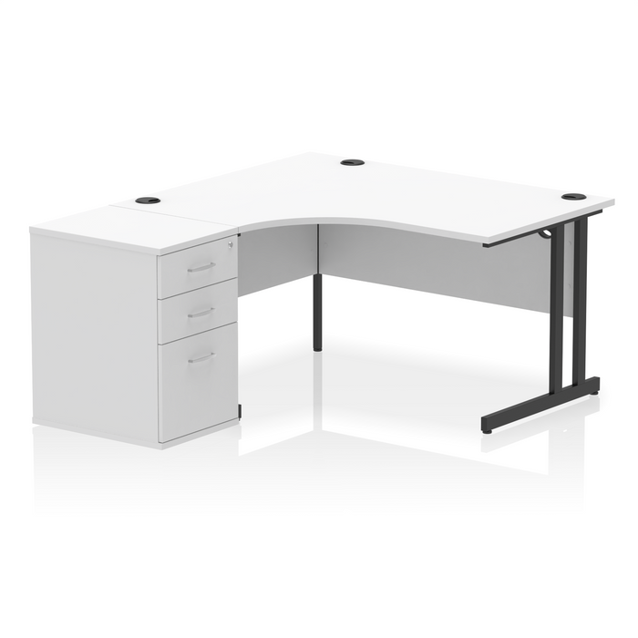 OE - Impulse 1400mm Cantilever Left Crescent Desk Workstation