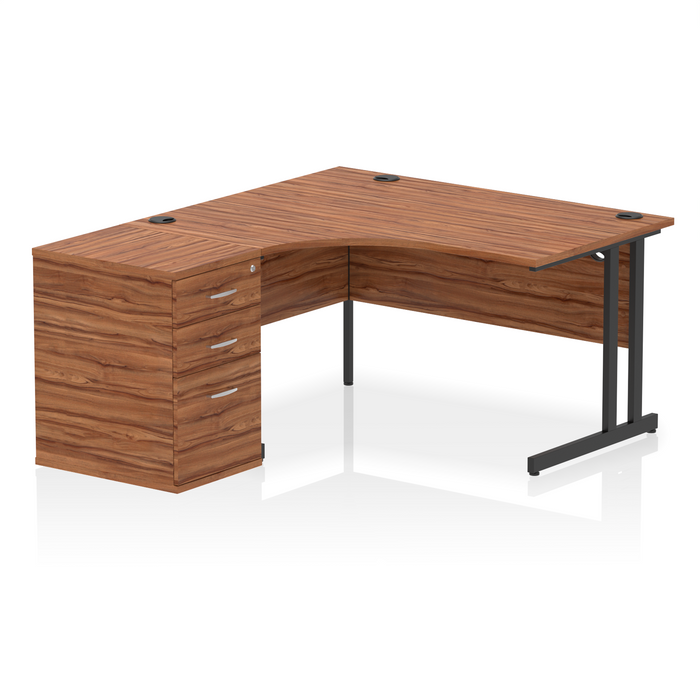 OE - Impulse 1400mm Cantilever Left Crescent Desk Workstation