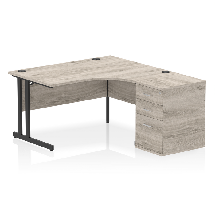 OE - Impulse 1400mm Cantilever Right Crescent Desk Workstation