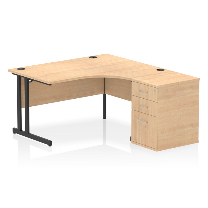 OE - Impulse 1400mm Cantilever Right Crescent Desk Workstation