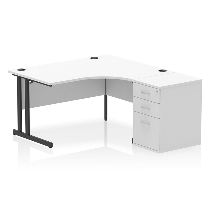 OE - Impulse 1400mm Cantilever Right Crescent Desk Workstation