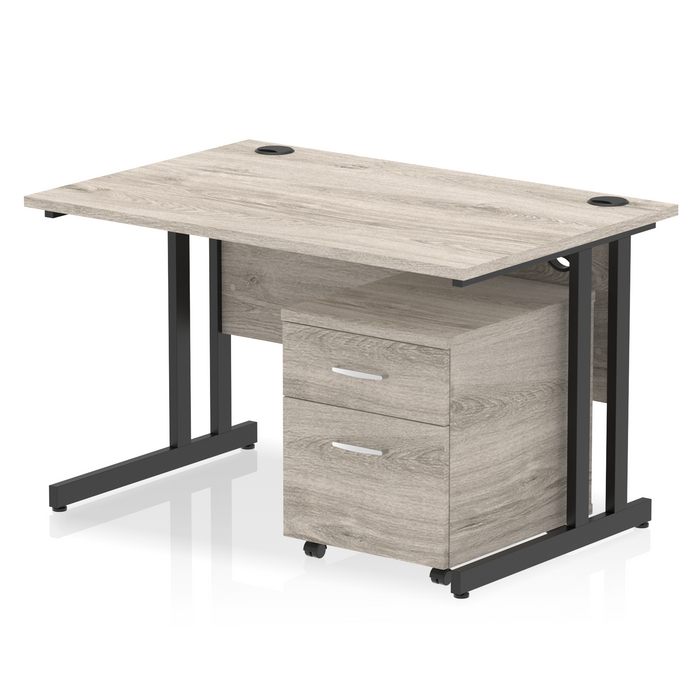 OE - Impulse 1200mm Cantilever Straight Desk With Mobile Pedestal