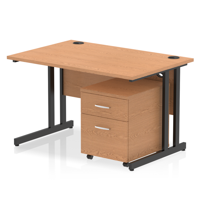 EE - Impulse 1200mm Cantilever Straight Desk With Mobile Pedestal