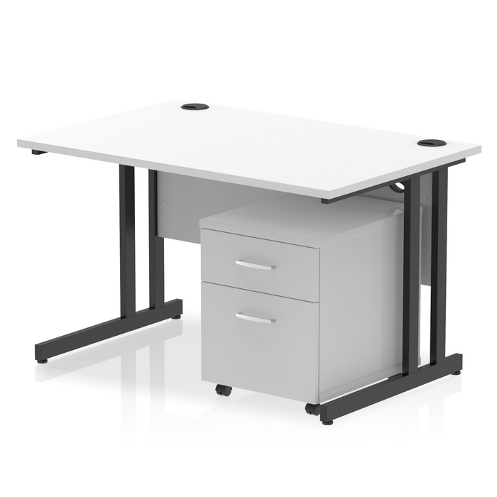 EE - Impulse 1200mm Cantilever Straight Desk With Mobile Pedestal