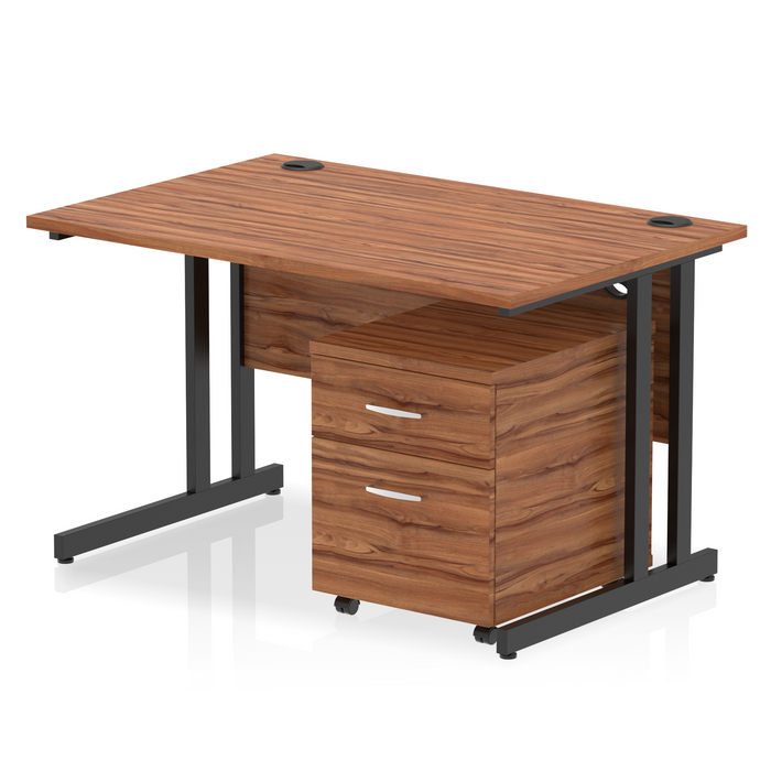 EE - Impulse 1200mm Cantilever Straight Desk With Mobile Pedestal