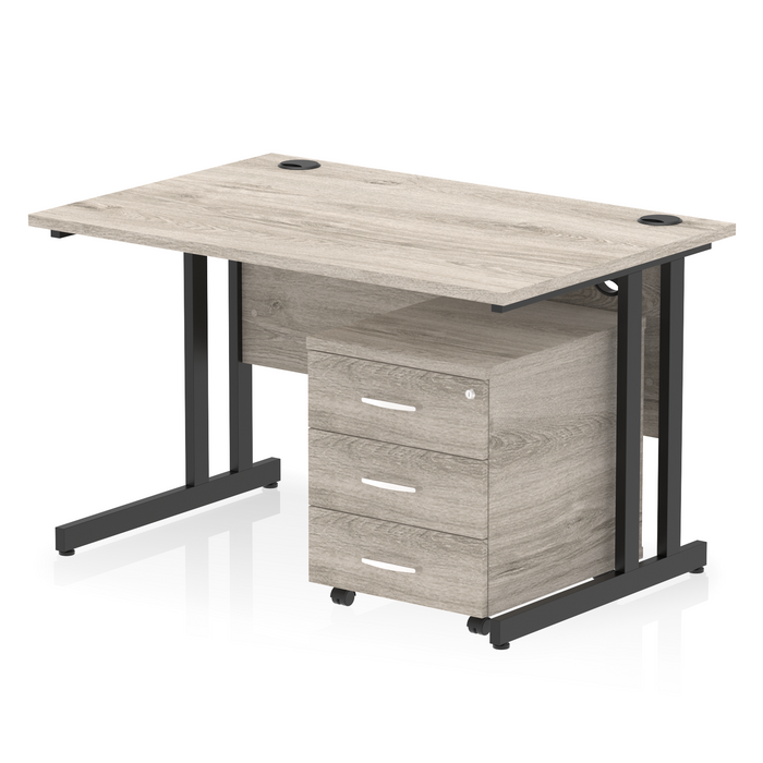 EE - Impulse 1200mm Cantilever Straight Desk With Mobile Pedestal