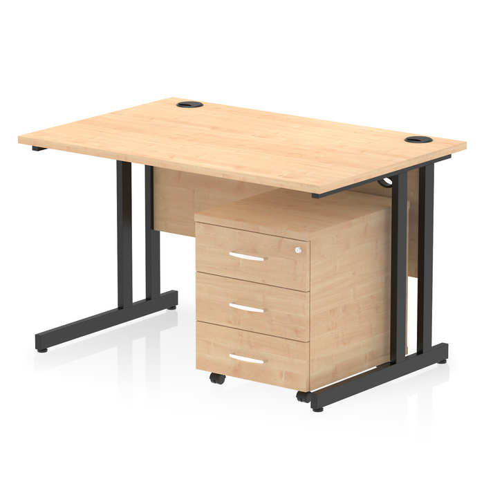 EE - Impulse 1200mm Cantilever Straight Desk With Mobile Pedestal