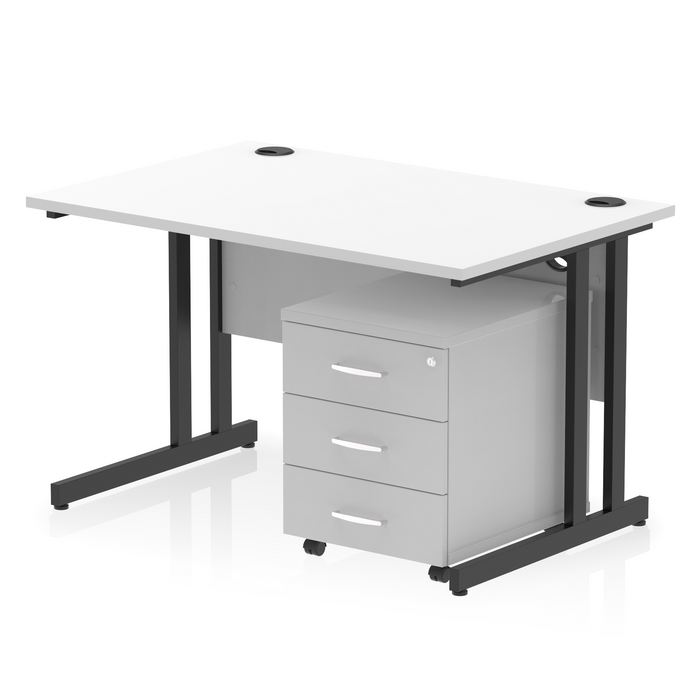 EE - Impulse 1200mm Cantilever Straight Desk With Mobile Pedestal