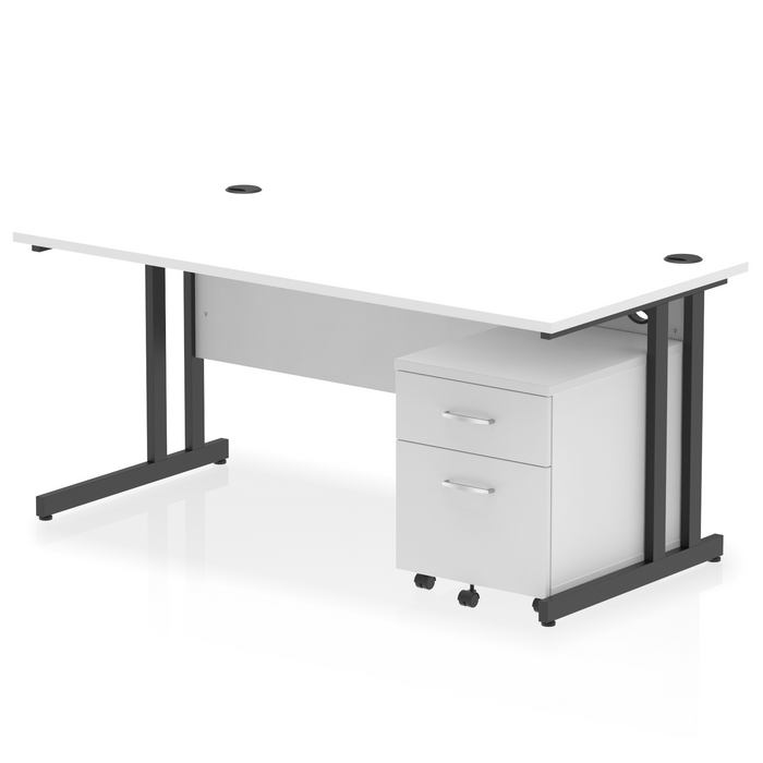 EE - Impulse 1600mm Cantilever Straight Desk With Mobile Pedestal
