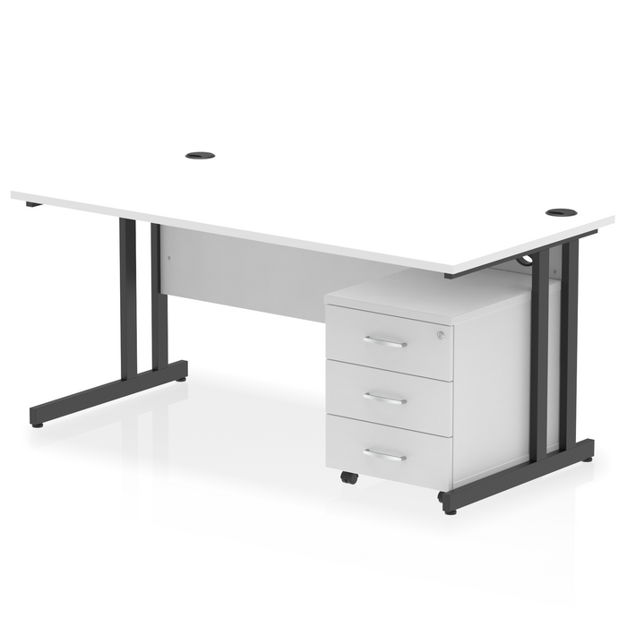 EE - Impulse 1600mm Cantilever Straight Desk With Mobile Pedestal