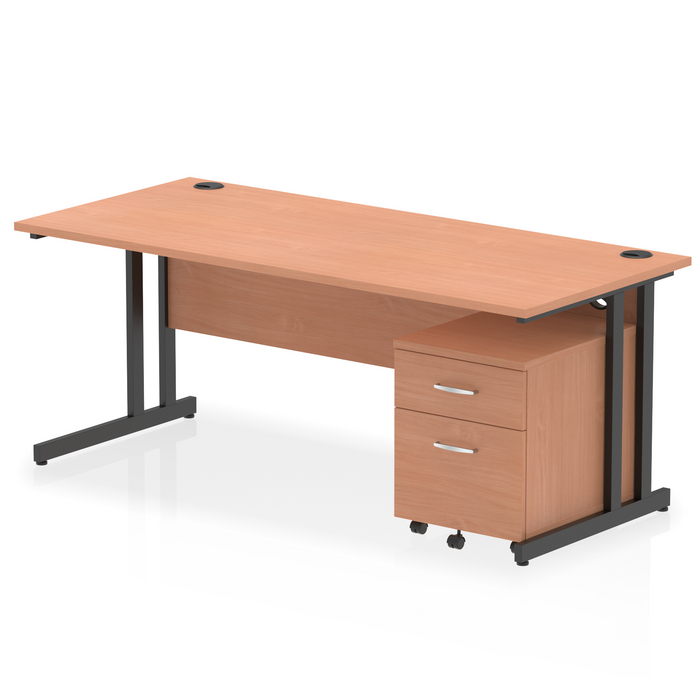 EE - Impulse 1800mm Cantilever Straight Desk With Mobile Pedestal