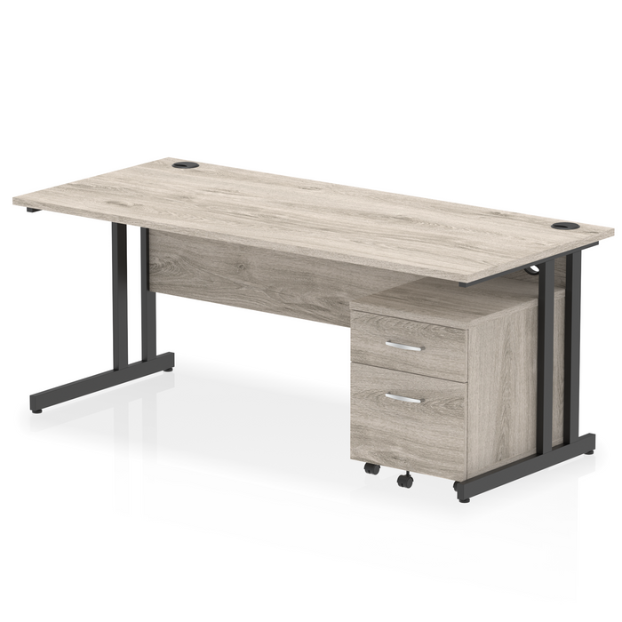EE - Impulse 1800mm Cantilever Straight Desk With Mobile Pedestal