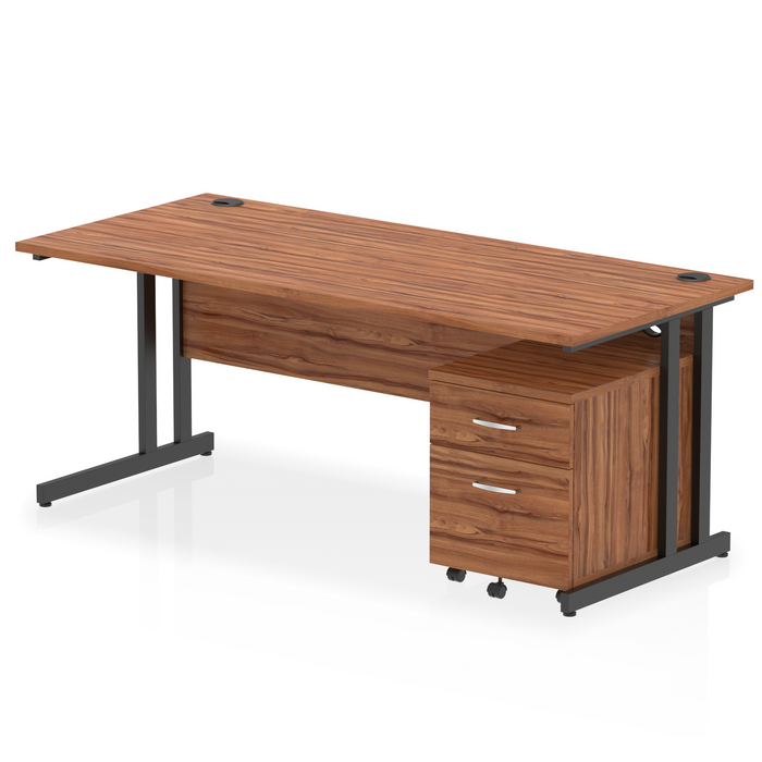 EE - Impulse 1800mm Cantilever Straight Desk With Mobile Pedestal