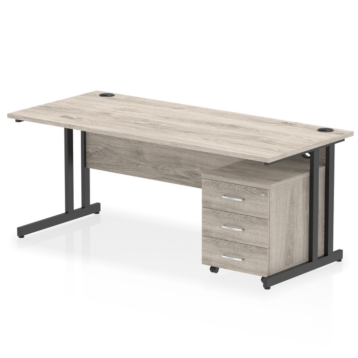 EE - Impulse 1800mm Cantilever Straight Desk With Mobile Pedestal