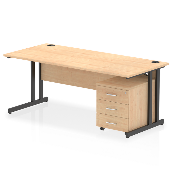OE - Impulse 1800mm Cantilever Straight Desk With Mobile Pedestal
