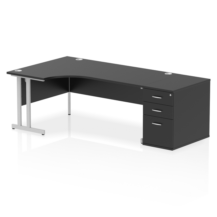 Impulse 1800mm Cantilever Left Crescent Desk Workstation