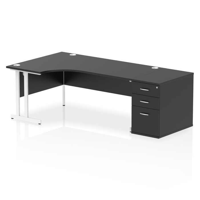 Impulse 1800mm Cantilever Left Crescent Desk Workstation